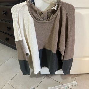 Blu Pepper Colorblock Sweater - Cream, Tan, Gray